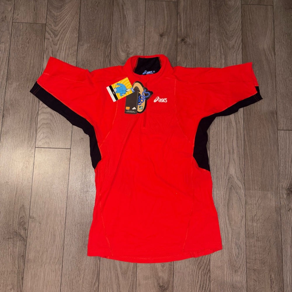 Asics Red and Black Running cycling Shirt
